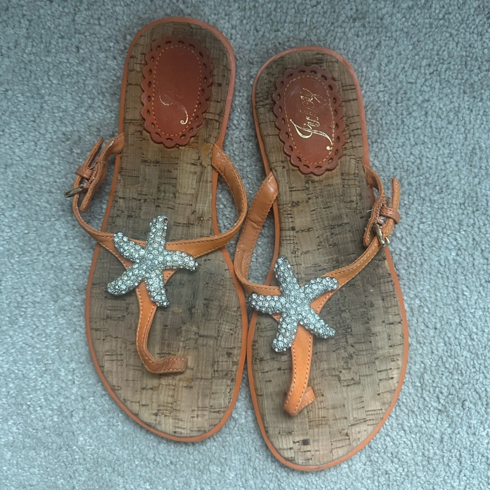 Juicy Couture Orange Sandals with Starfish Accent